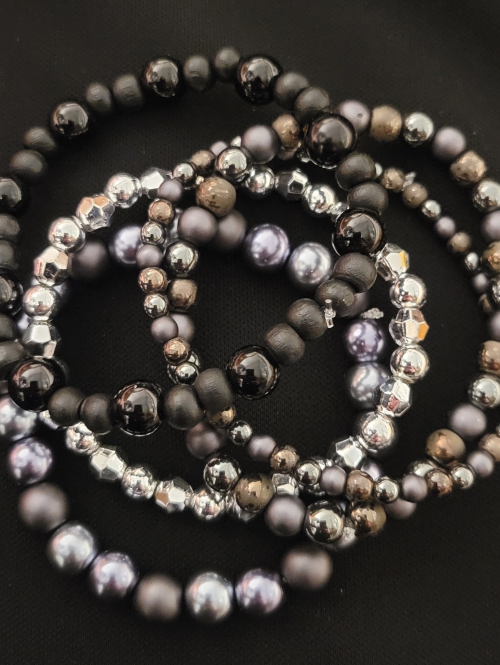Hand Crafted Stretch Beaded Bracelet Set of 
5